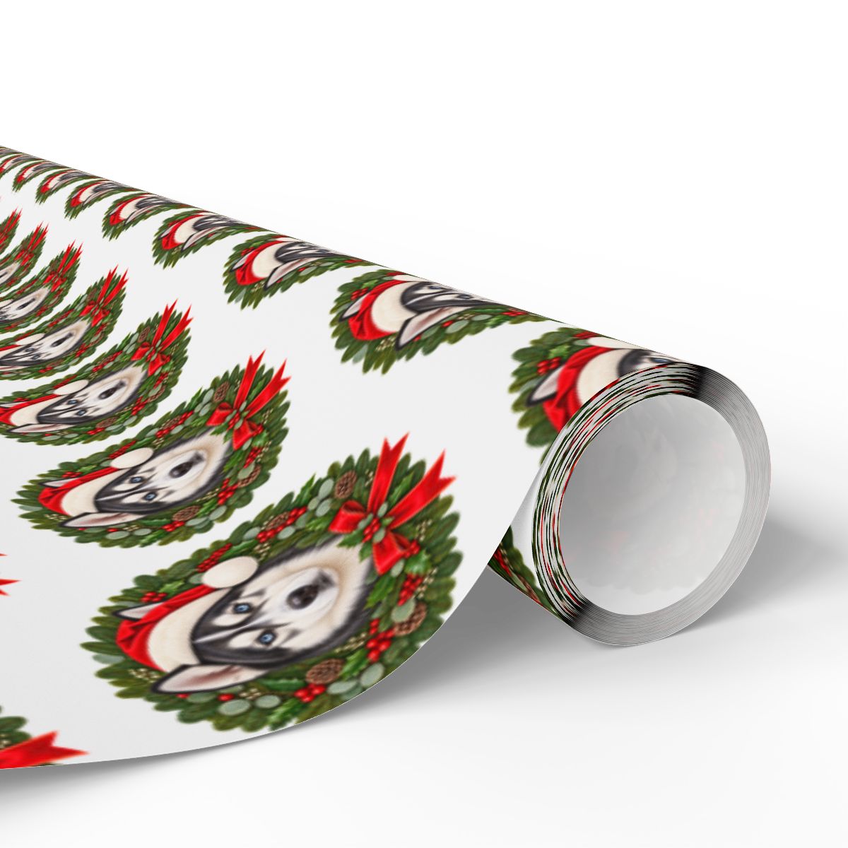 Siberian Husky Christmas Wrapping Paper, Holiday Gift Wrap for Husky Lovers and Dog Moms