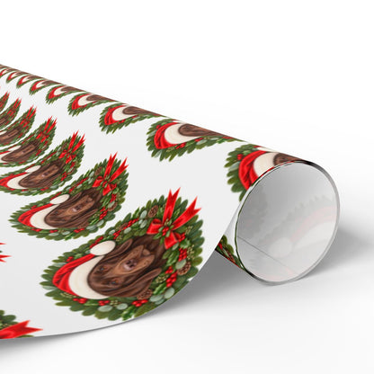 Chocolate Labrador Christmas Wrapping Paper, Holiday Gift Wrap for Lab Lovers and Dog Moms