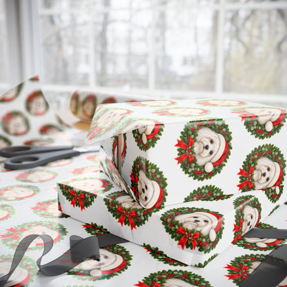 Maltese Christmas Wrapping Paper, Holiday Gift Wrap for Maltese Lovers and Dog Moms