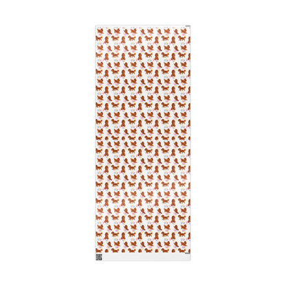 Ruby Cavalier Birthday Wrapping Paper, Dog Gift Wrap for Cavalier King Charles Spaniel Lovers
