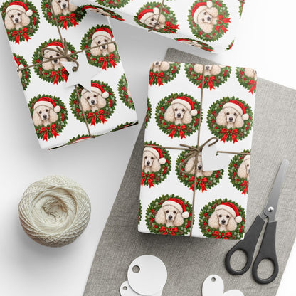 Poodle Christmas Wrapping Paper, Holiday Gift Wrap for Poodle Lovers and Dog Moms