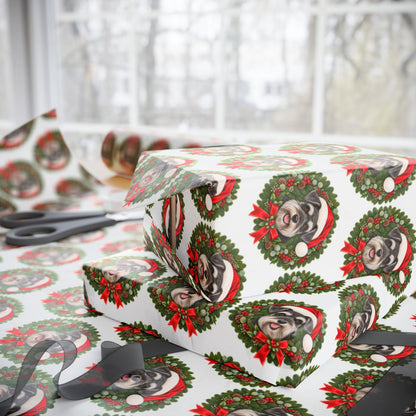 Schnauzer Christmas Wrapping Paper, Holiday Gift Wrap for Schnauzer Lovers and Dog Moms