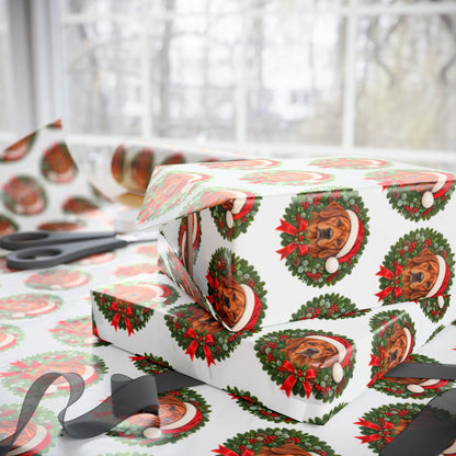 Fox Red Labrador Christmas Wrapping Paper, Holiday Gift Wrap for Lab Lovers and Dog Moms