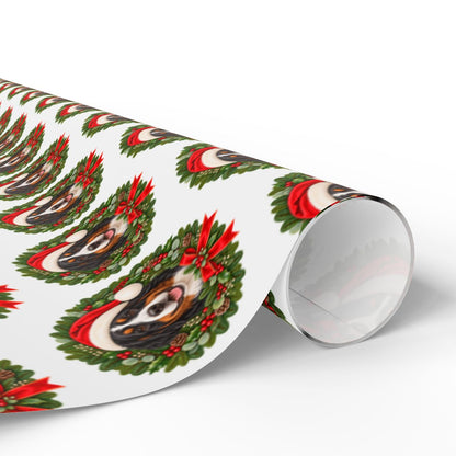 Bernese Mountain Dog Christmas Wrapping Paper, Holiday Gift Wrap for Berner Lovers, Festive Dog Paper