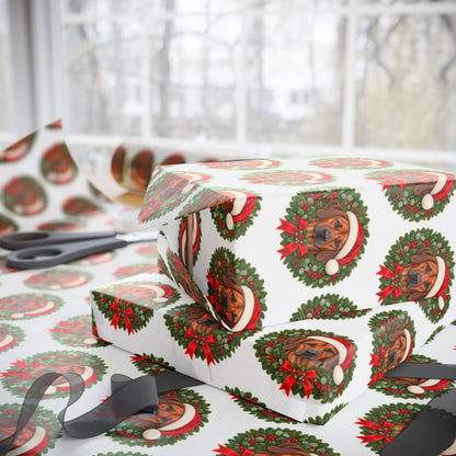 Rhodesian Ridgeback Christmas Wrapping Paper, Holiday Gift Wrap for Ridgeback Lovers and Dog Moms