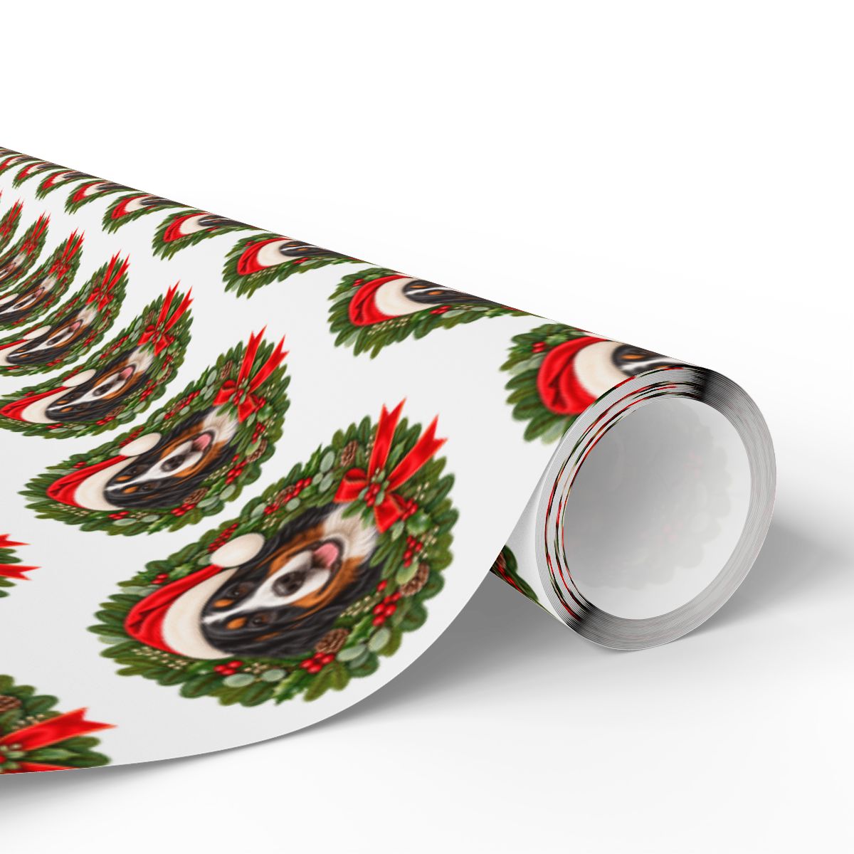 Bernese Mountain Dog Christmas Wrapping Paper, Holiday Gift Wrap for Berner Lovers, Festive Dog Paper
