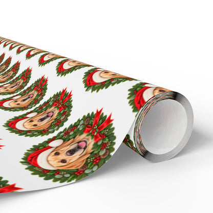 Yellow Labrador Christmas Wrapping Paper, Holiday Gift Wrap for Lab Lovers and Dog Moms