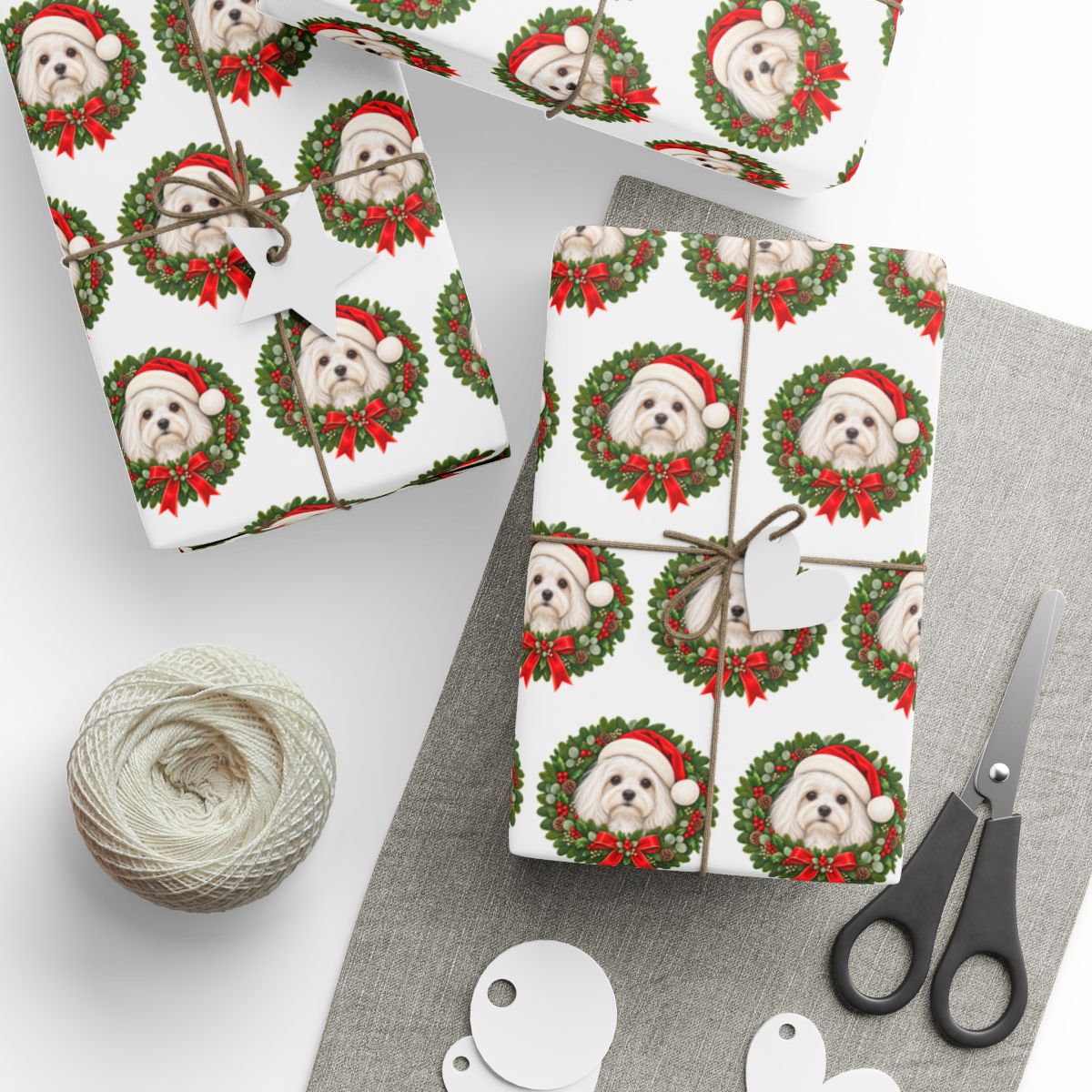 Maltese Christmas Wrapping Paper, Holiday Gift Wrap for Maltese Lovers and Dog Moms