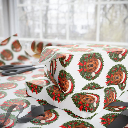 Fox Red Labrador Christmas Wrapping Paper, Holiday Gift Wrap for Lab Lovers and Dog Moms
