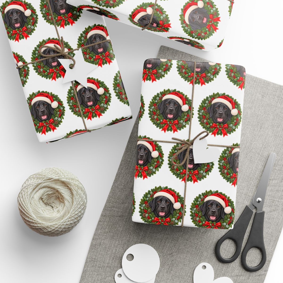 Black Labrador Christmas Wrapping Paper, Holiday Gift Wrap for Lab Lovers and Dog Moms