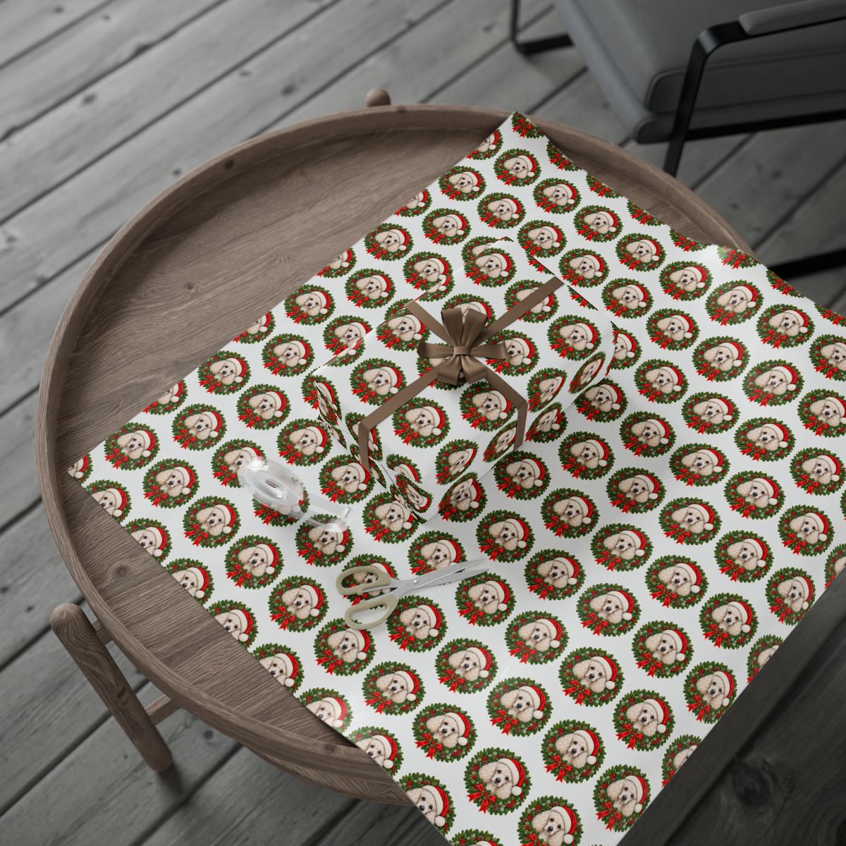Poodle Christmas Wrapping Paper, Holiday Gift Wrap for Poodle Lovers and Dog Moms