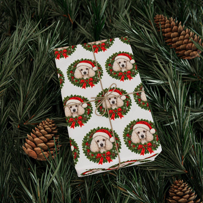 Poodle Christmas Wrapping Paper, Holiday Gift Wrap for Poodle Lovers and Dog Moms