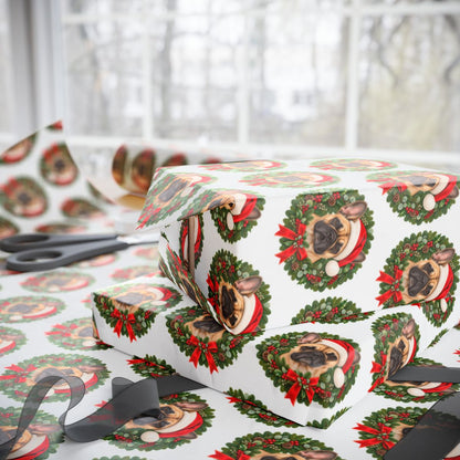 French Bulldog Christmas Wrapping Paper, Frenchie Holiday Gift Wrap for Dog Lovers