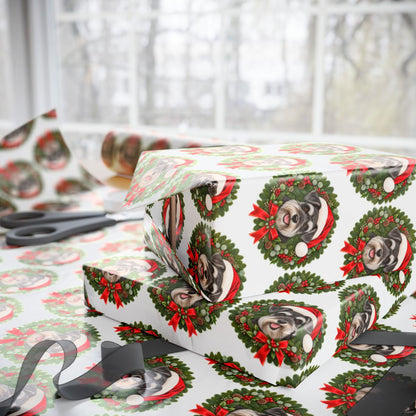 Schnauzer Christmas Wrapping Paper, Holiday Gift Wrap for Schnauzer Lovers and Dog Moms