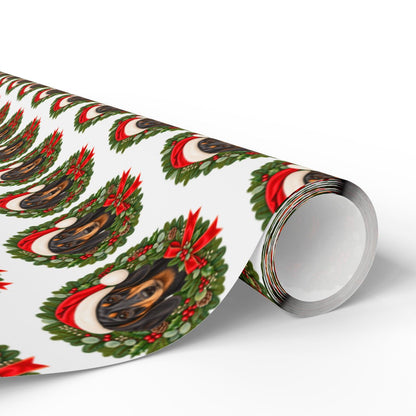Black and Tan Dachshund Christmas Wrapping Paper, Doxie Gift Wrap for Dog Lovers