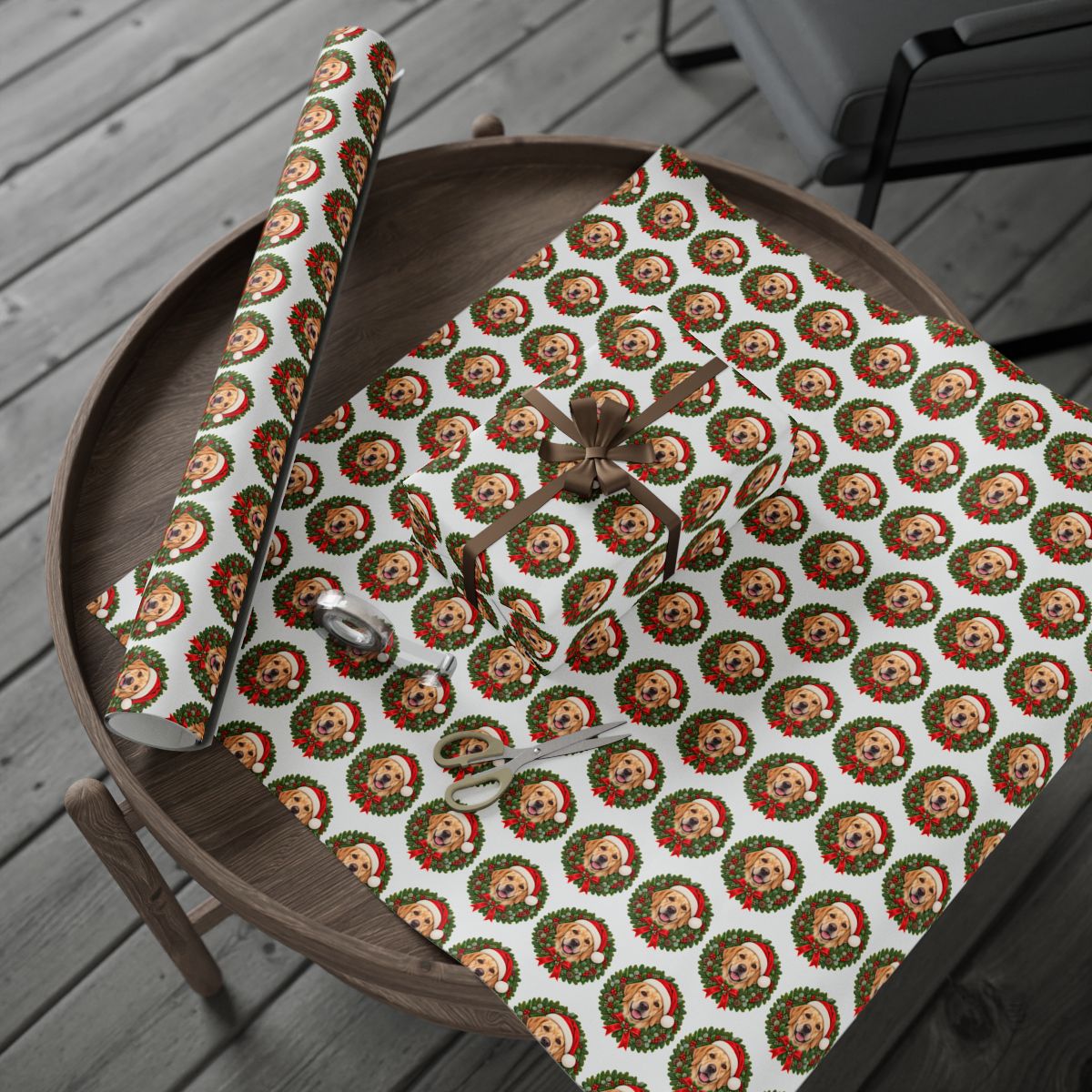 Yellow Labrador Christmas Wrapping Paper, Holiday Gift Wrap for Lab Lovers and Dog Moms