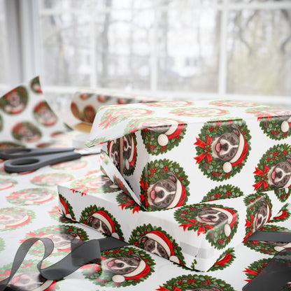 Pitbull Christmas Wrapping Paper, Holiday Gift Wrap for Pit Bull Lovers and Dog Moms
