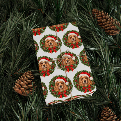 Cocker Spaniel Christmas Wrapping Paper, Holiday Gift Wrap for Cocker Spaniel Lovers, Dog Moms