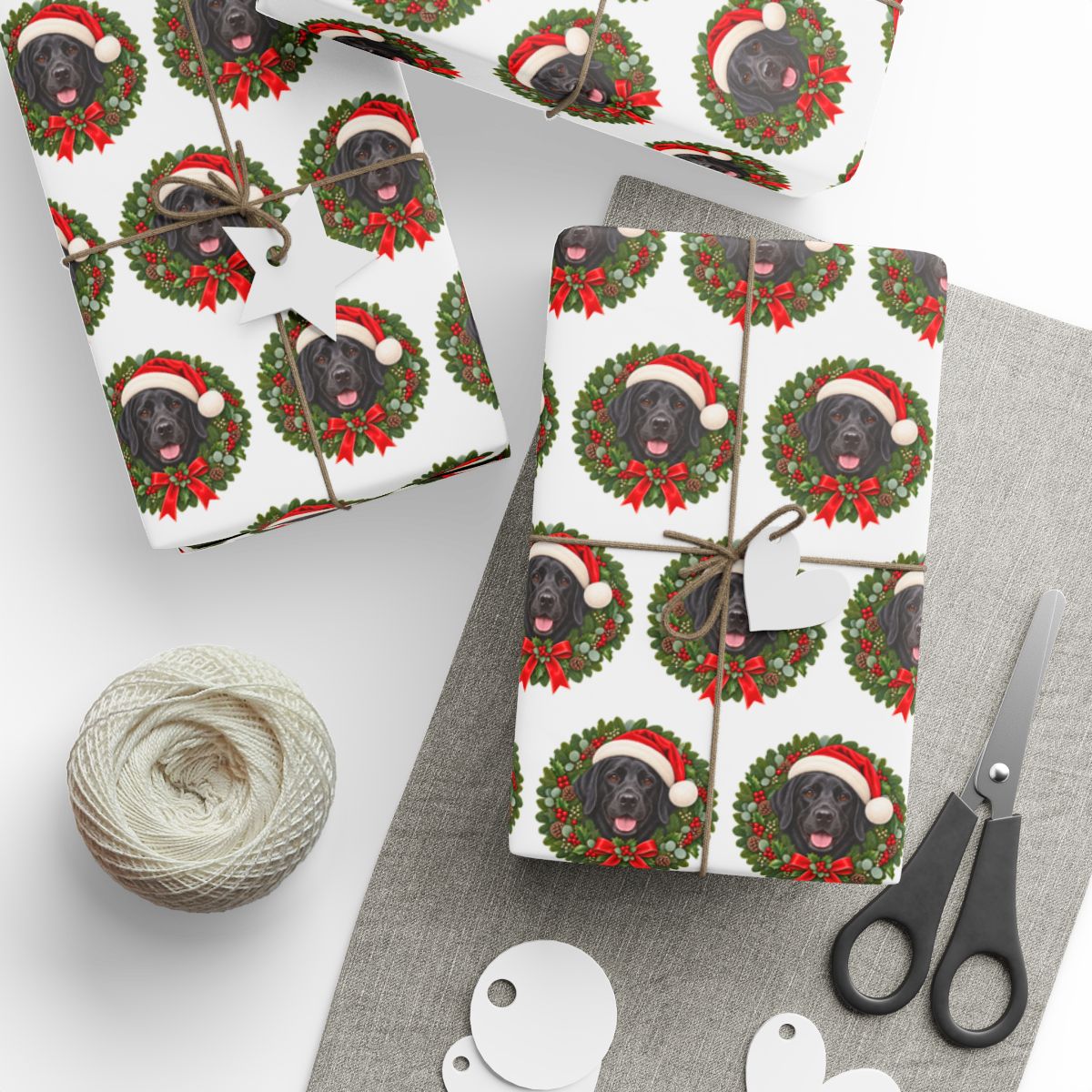 Black Labrador Christmas Wrapping Paper, Holiday Gift Wrap for Lab Lovers and Dog Moms