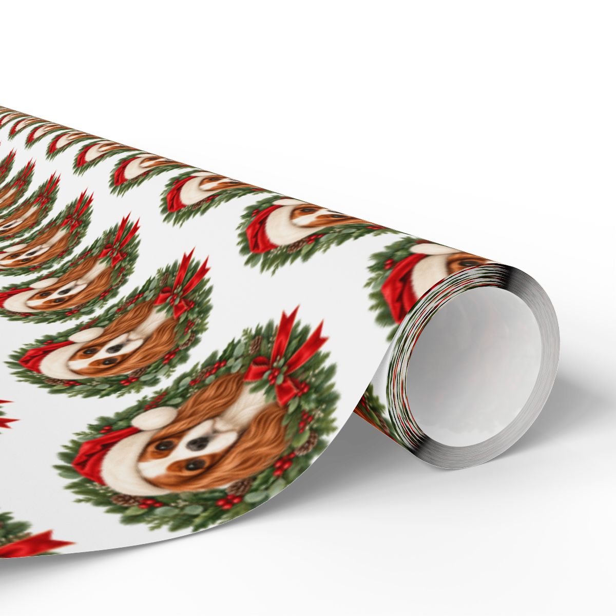 Blenheim Cavalier Christmas Wrapping Paper, Cavalier King Charles Spaniel Gift Wrap, Dog Lover Holiday Paper